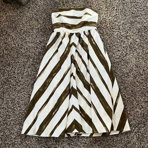 Strapless Stripped Tea Dress